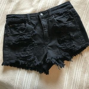 Black Denim American Eagle Shorts